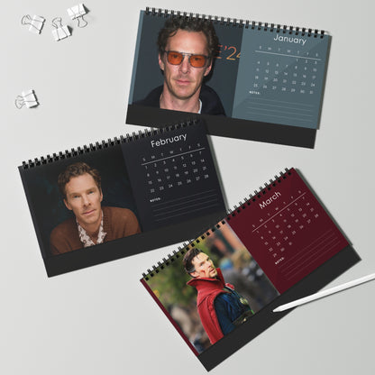Benedict Cumberbatch 2026 Desk Calendar | Premium Spiral-Bound Celebrity Photo Calendar | Elegant Collectible Gift for Fans & Desk Décor