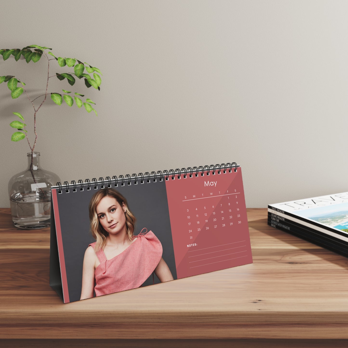 Brie Larson 2026 Desk Calendar | Premium Spiral Bound Celebrity Photo Calendar | Collectible Fan Gift | Stylish Desk & Office Décor