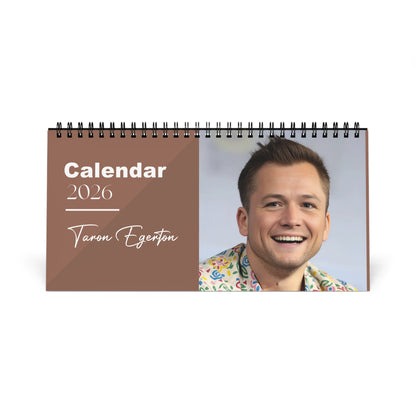 Taron Egerton 2026 Desk Calendar | Celebrity Photo Calendar | Hollywood Actor Gift | Stylish Desk Decor