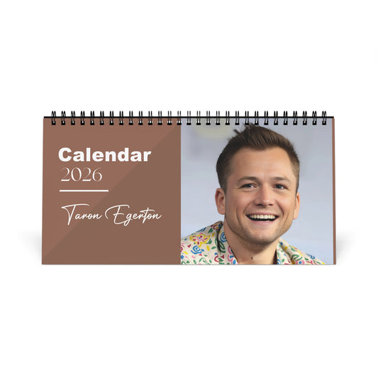 Taron Egerton 2026 Desk Calendar | Celebrity Photo Calendar | Hollywood Actor Gift | Stylish Desk Decor
