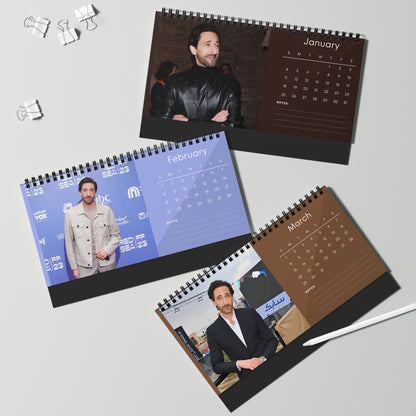Adrien Brody 2026 Desk Calendar | Premium Spiral Bound Celebrity Photo Calendar | High Quality Collectible Gift for Fans & Desk Décor
