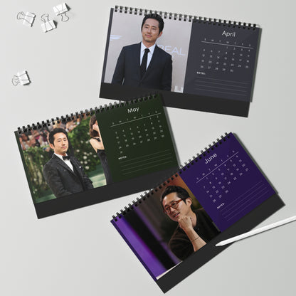 Steven Yeun 2026 Desk Calendar | Premium Spiral Bound Celebrity Photo Calendar | High-Quality Fan Gift & Desk Décor