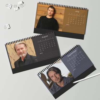 Mads Mikkelsen 2026 Desk Calendar | Premium Spiral Bound Celebrity Photo Calendar | High Quality Collectible Gift for Fans & Desk Décor