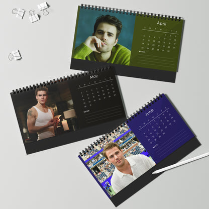 Paul Wesley 2027 Desk Calendar Vol 1 | Spiral Bound Photo Calendar | Fan Gift