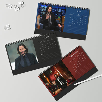 Keanu Reeves 2026 Desk Calendar | Premium Spiral Bound Celebrity Photo Calendar | High-Quality Fan Gift & Desk Décor