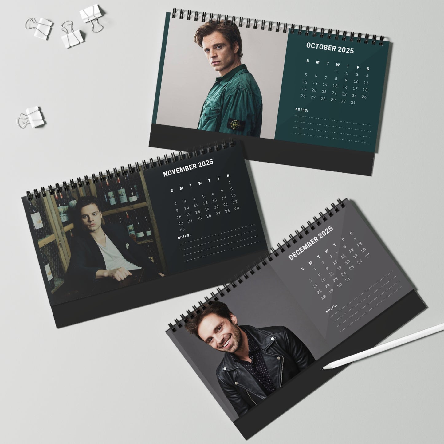 Sebastian Stan 2024 Desk Calendar | Sebastian Stan Calendar | Fan Gift