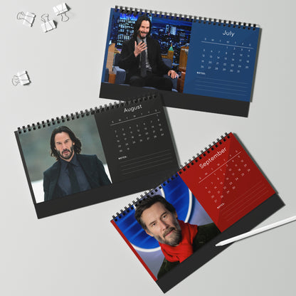 Keanu Reeves 2026 Desk Calendar | John Wick & Matrix Star | Hollywood Icon Planner | Actor Gift | Movie Decor