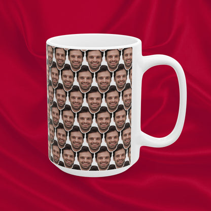 Sebastian Stan Face Pattern Ceramic Mug | Unique Gift for Sebastian Stan Fans