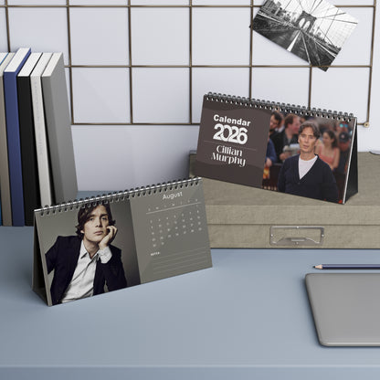 Cillian Murphy 2026 Desk Calendar | Premium Spiral Bound Celebrity Photo Calendar | Collectible Fan Gift | Stylish Desk & Office Décor