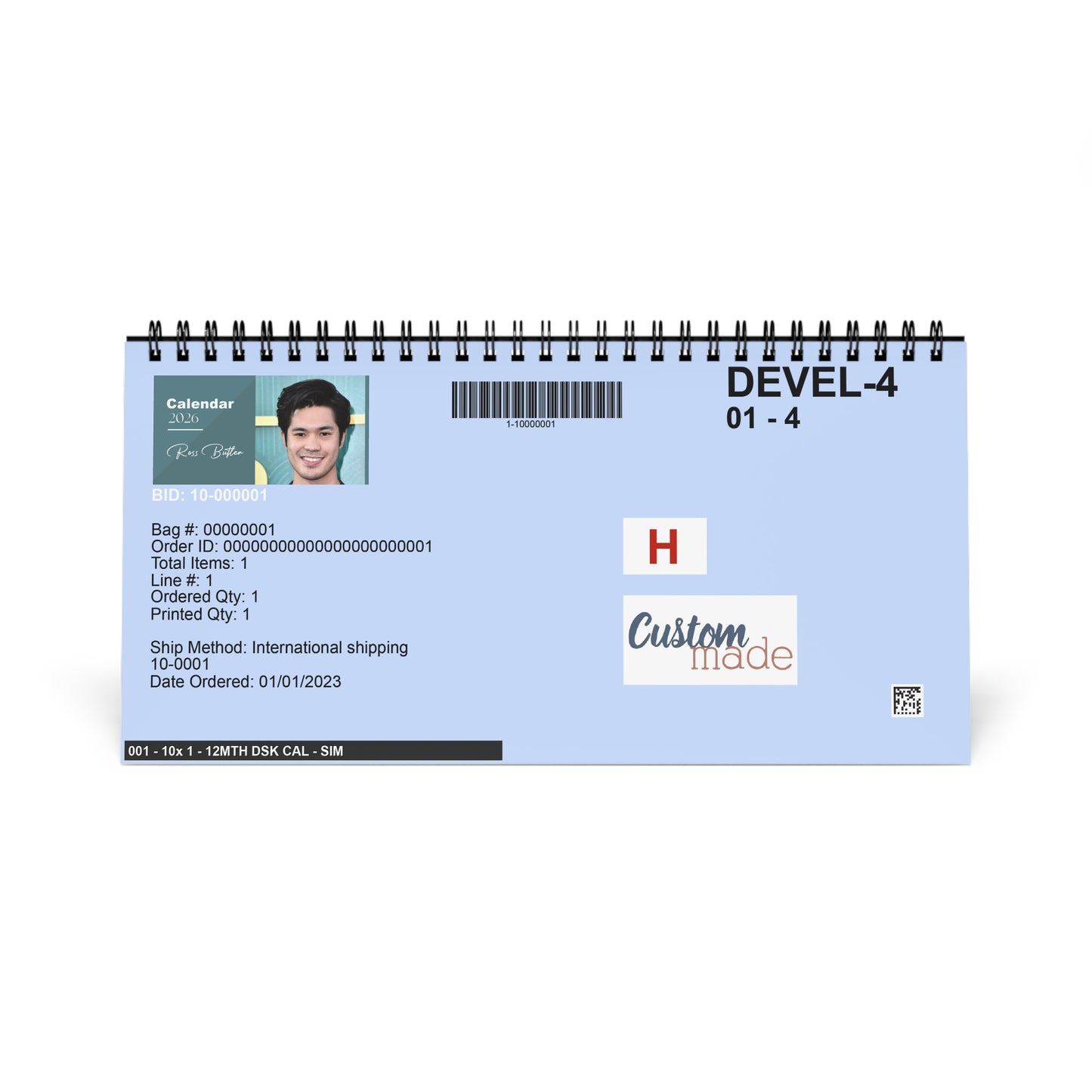 Ross Butler 2026 Desk Calendar | Premium Spiral Bound Celebrity Photo Calendar | High-Quality Fan Gift & Desk Décor