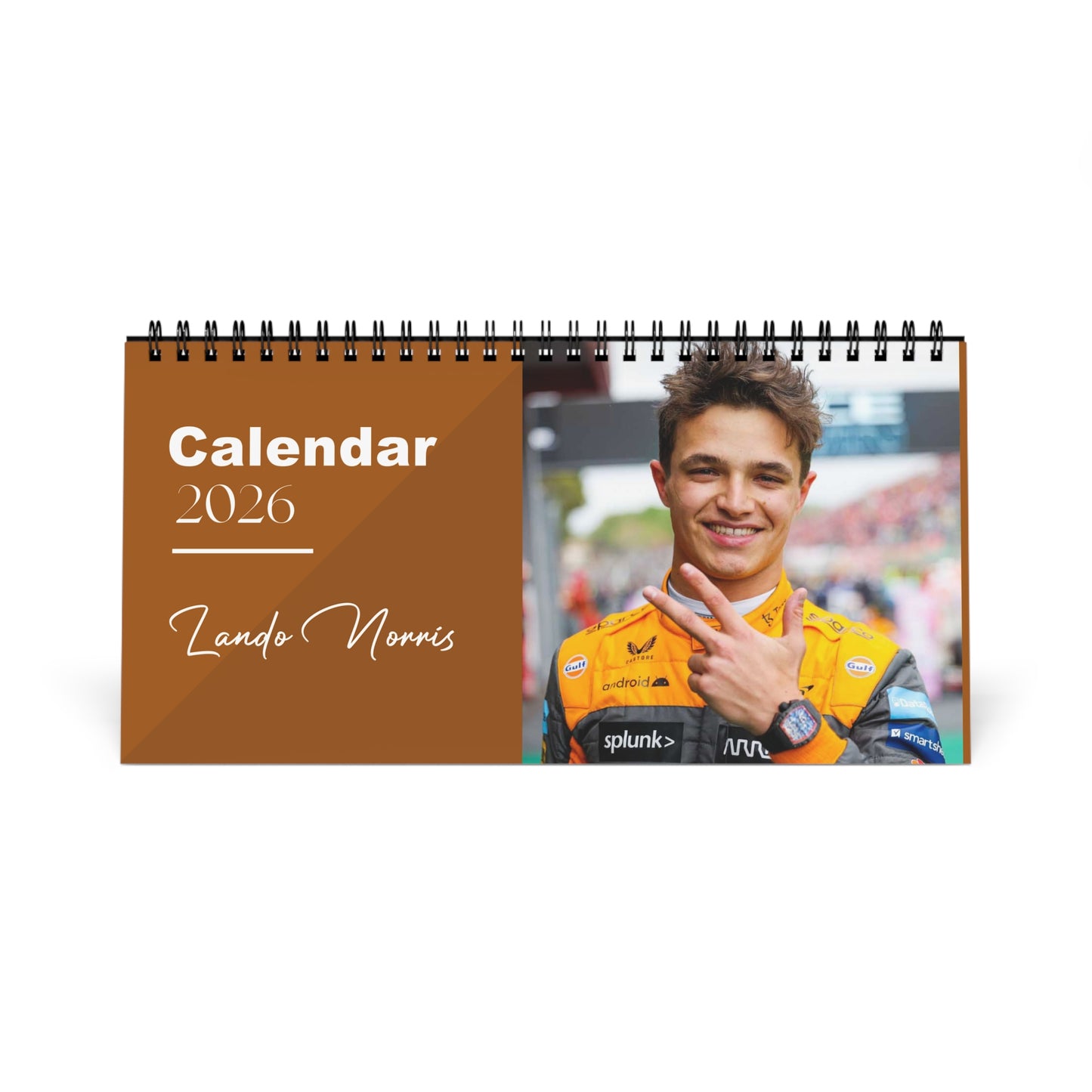 Lando Norris 2026 Desk Calendar | Formula 1 Driver Gift | McLaren Racing Fan | F1 Calendar | Motorsport Decor | Office Desk