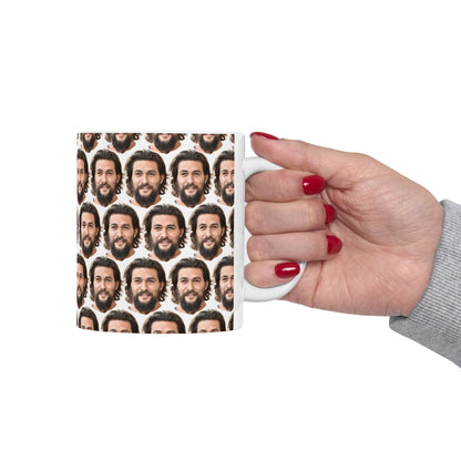 Jason Momoa Face Pattern Ceramic Mug | Unique Gift for Jason Momoa Fans