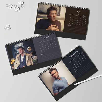 Scott Eastwood 2026 Desk Calendar | Premium Spiral Bound Celebrity Photo Calendar | High-Quality Fan Gift & Desk Décor