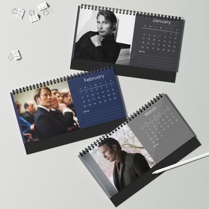 Mads Mikkelsen 2026 Desk Calendar | Celebrity Spiral Bound Photo Calendar | Fan Collectible Gift | Stylish Desk & Office Décor