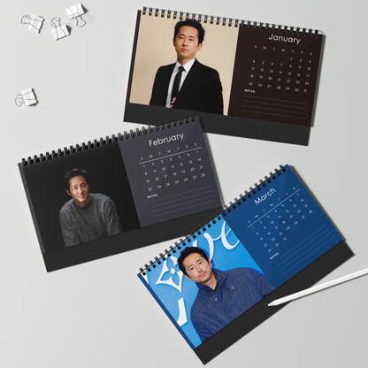 Steven Yeun 2026 Desk Calendar | Premium Spiral Bound Celebrity Photo Calendar | High-Quality Fan Gift & Desk Décor