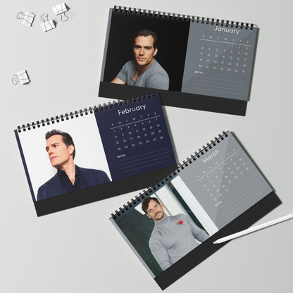 Henry Cavill 2026 Desk Calendar | Premium Spiral Bound Celebrity Photo Calendar | Collectible Fan Gift | Stylish Desk & Office Décor