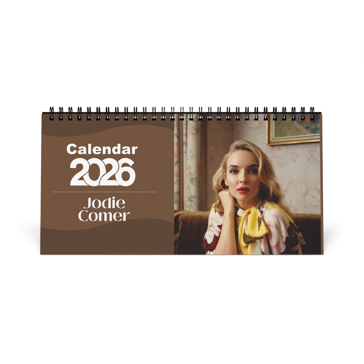 Jodie Comer 2026 Desk Calendar | Premium Spiral Bound Celebrity Photo Calendar | Collectible Fan Gift | Stylish Desk & Office Décor