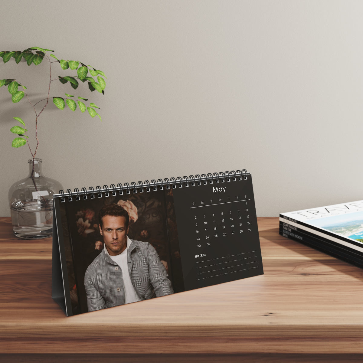 Sam Heughan 2027 Desk Calendar Vol 1 | Spiral Bound Photo Calendar | Fan Gift