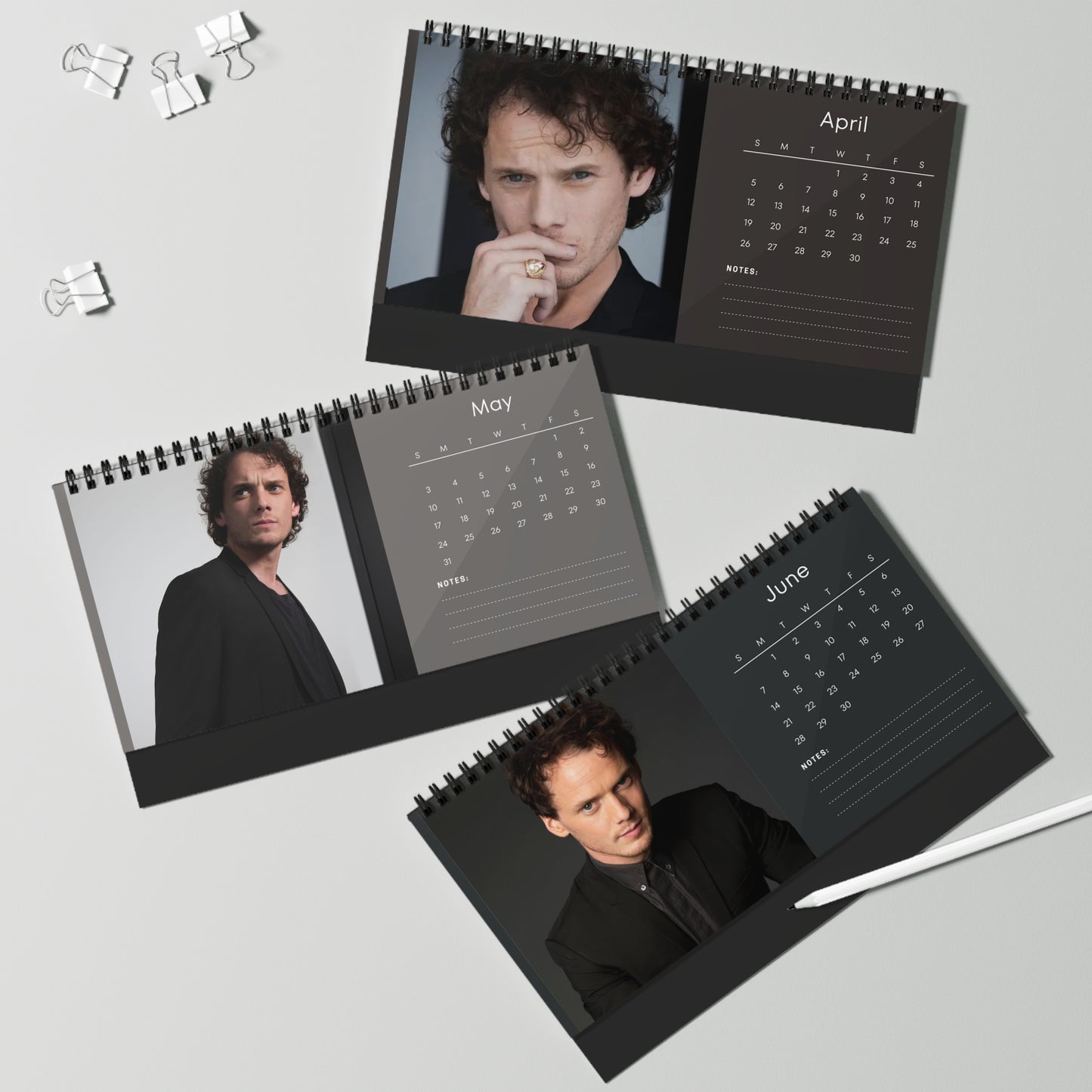 Anton Yelchin 2026 Desk Calendar | Star Trek Actor Gift | Hollywood Star Planner | Movie Memorabilia | Tribute Calendar