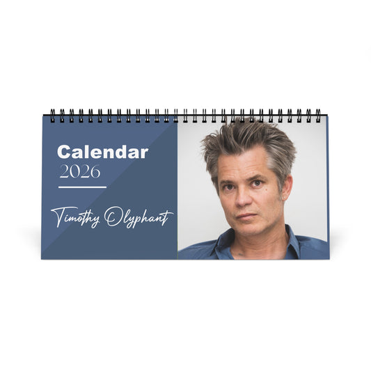 Timothy Olyphant 2026 Desk Calendar | Premium Spiral Bound Celebrity Photo Calendar | High-Quality Fan Gift & Desk Décor