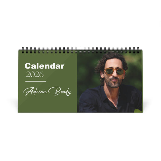 Adrien Brody 2026 Desk Calendar | Oscar Winner Monthly Planner | Actor Gift | The Pianist Calendar | Home Office Decor