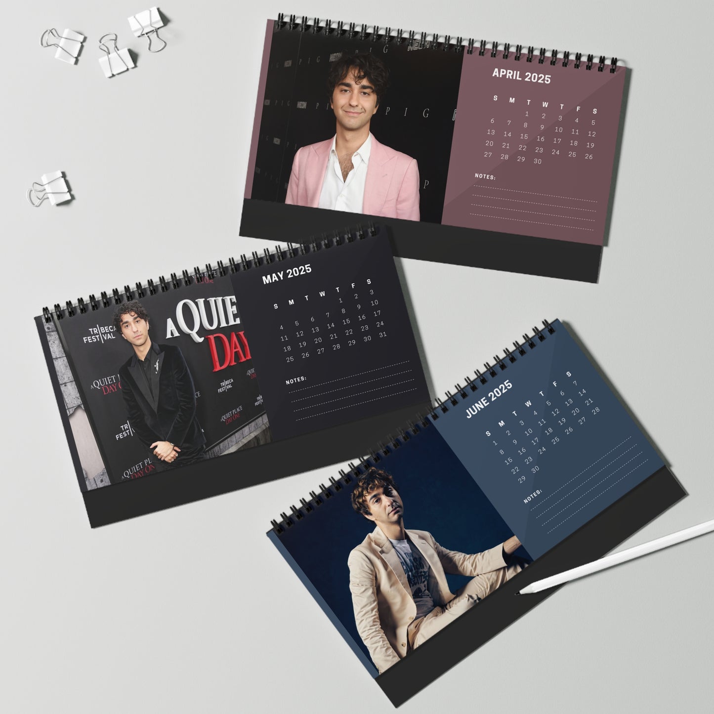 Alex Wolff 2025 Desk Calendar | Alex Wolff Calendar | Fan Gift