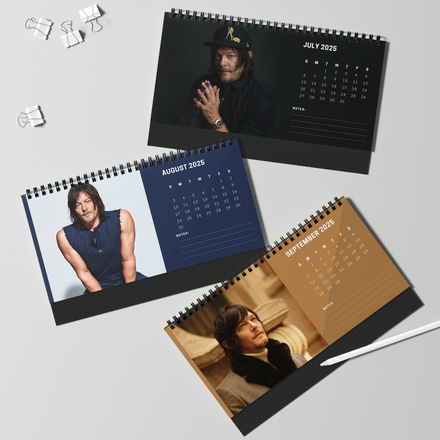 Norman Reedus 2025 Desk Calendar | Norman Reedus Calendar | Fan Gift