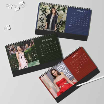 Lily James 2026 Desk Calendar | Premium Spiral Bound Celebrity Photo Calendar | High Quality Collectible Gift for Fans & Desk Decor