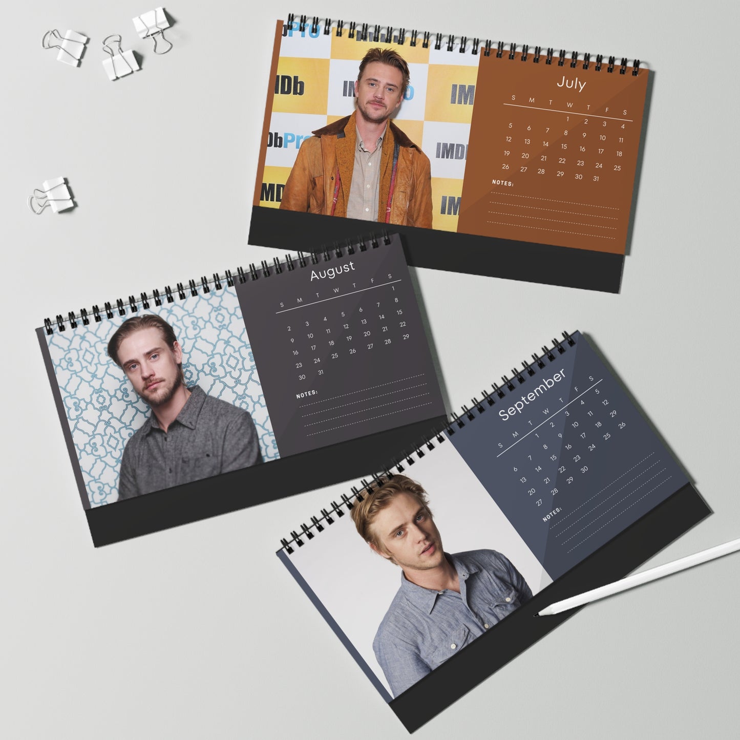 Boyd Holbrook 2026 Desk Calendar | The Predator  Narcos Actor Planner | Hollywood Star Gift | Movie  TV Decor