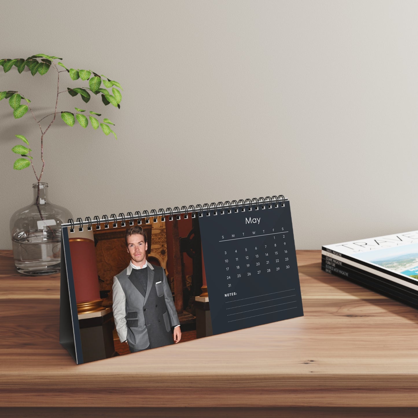 Will Poulter 2026 Desk Calendar | Premium Spiral Bound Celebrity Photo Calendar | High-Quality Fan Gift & Desk Décor