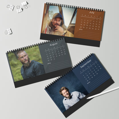 Travis Fimmel 2027 Desk Calendar Vol 2 | Spiral Bound Photo Calendar | Fan Gift