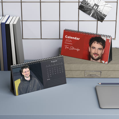 Tom Sturridge 2026 Desk Calendar | Premium Spiral Bound Celebrity Photo Calendar | High-Quality Fan Gift & Desk Décor