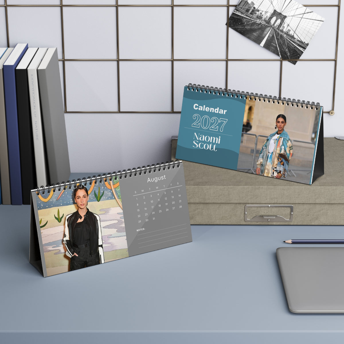 Naomi Scott 2027 Desk Calendar Vol 3 | Spiral Bound Photo Calendar | Fan Gift