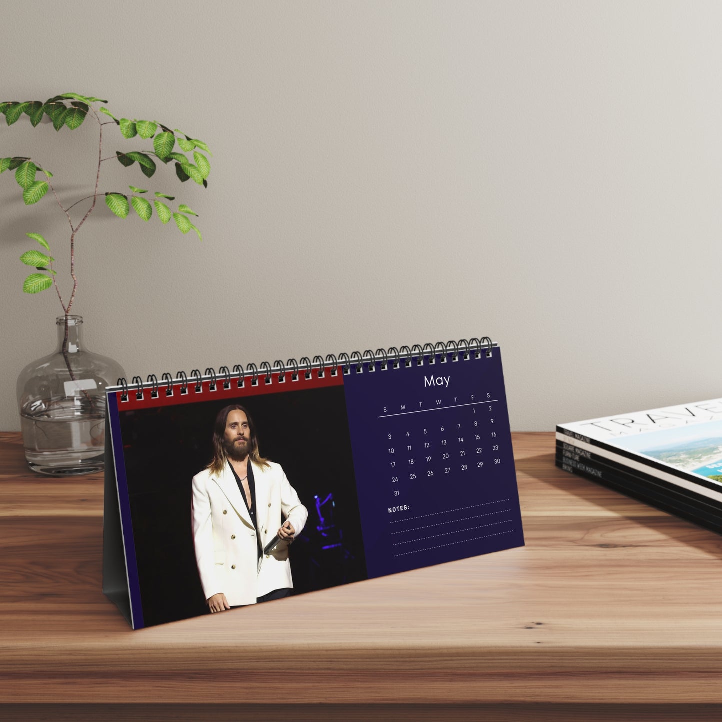 Jared Leto 2026 Desk Calendar | Oscar Winner Actor | Morbius & 30 Seconds to Mars | Celebrity Gift | Office Decor