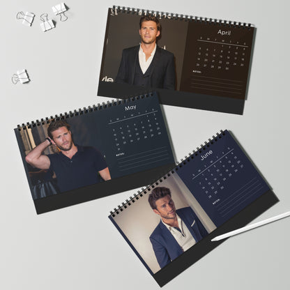 Scott Eastwood 2026 Desk Calendar | Premium Spiral Bound Celebrity Photo Calendar | High-Quality Fan Gift & Desk Décor