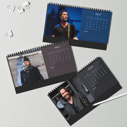 Keanu Reeves 2026 Desk Calendar | Premium Spiral Bound Celebrity Photo Calendar | High-Quality Fan Gift & Desk Décor