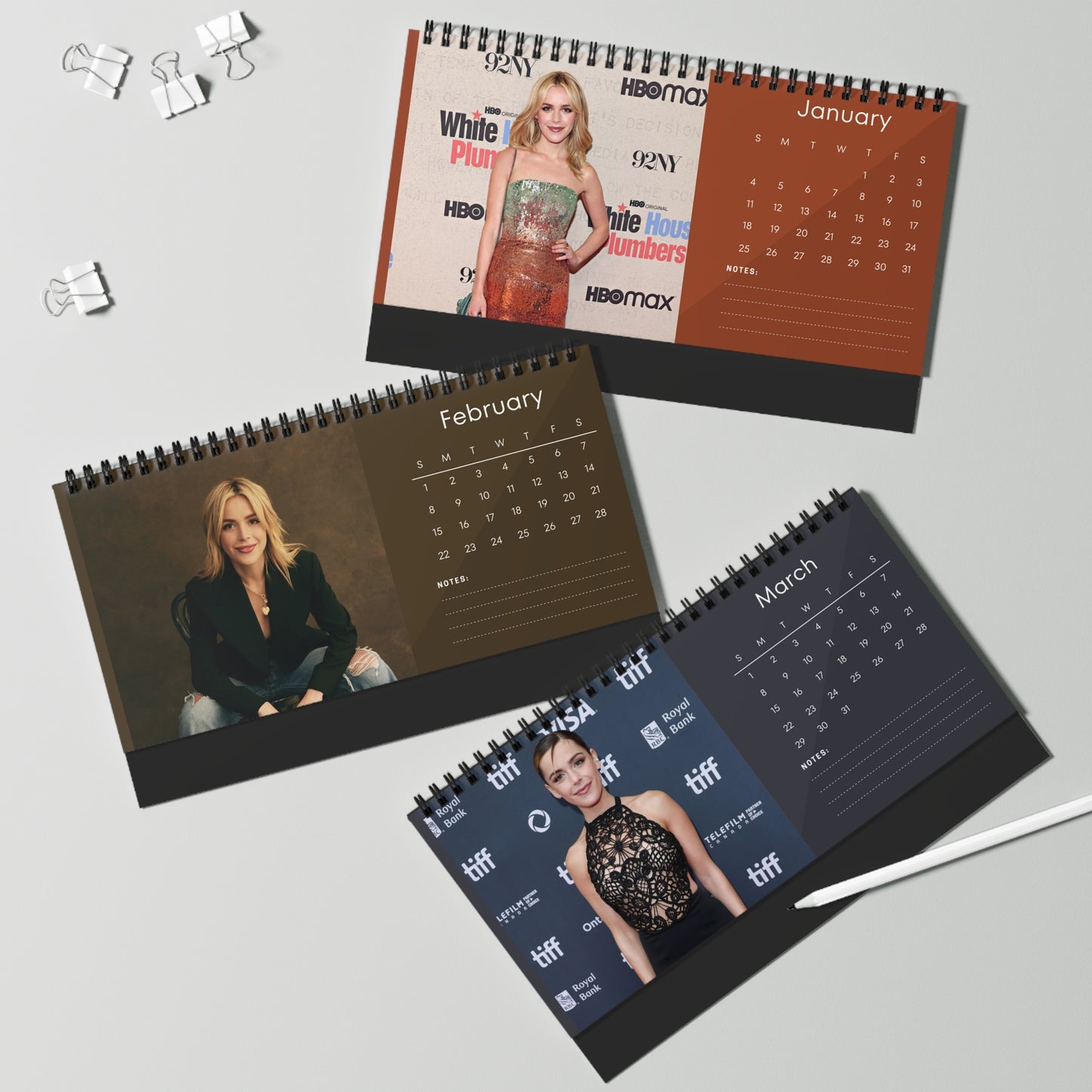Kiernan Shipka 2026 Desk Calendar | Actress Gift | Chilling Adventures of Sabrina | Mad Men Star | Monthly Planner | Office Decor