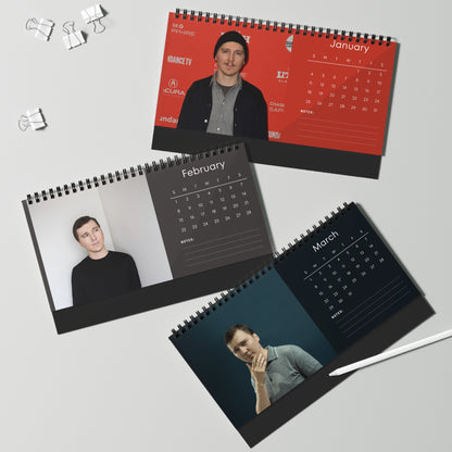 Paul Dano 2026 Desk Calendar | Premium Spiral Bound Celebrity Photo Calendar | Collectible Fan Gift | Stylish Desk & Office Décor