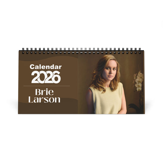 Brie Larson 2026 Desk Calendar | Premium Spiral Bound Celebrity Photo Calendar | Collectible Fan Gift | Stylish Desk & Office Décor