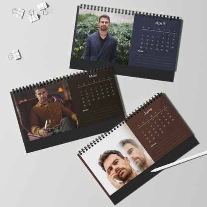 Theo James 2027 Desk Calendar Vol 3 | Spiral Bound Photo Calendar | Fan Gift