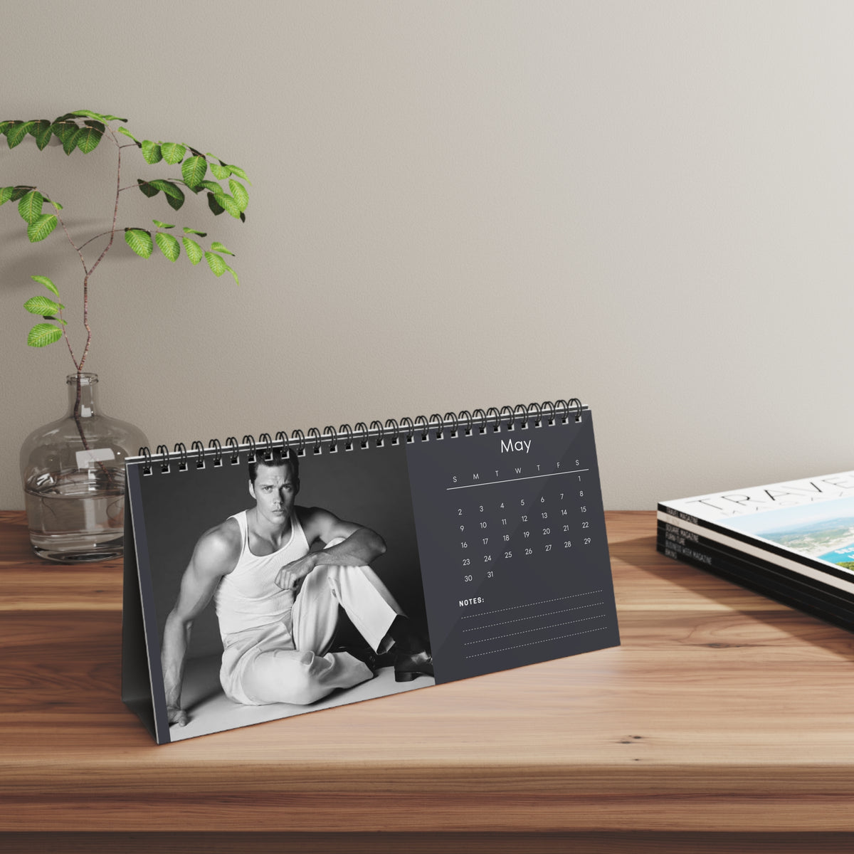 Bill Skarsgård 2027 Desk Calendar Vol 1 | Spiral Bound Photo Calendar | Fan Gift