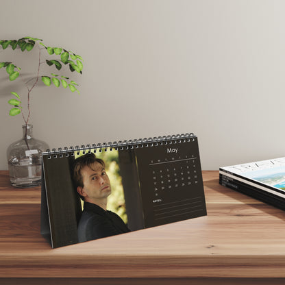 David Tennant 2026 Desk Calendar | Celebrity Spiral Bound Photo Calendar | Fan Collectible Gift | Stylish Desk & Office Décor