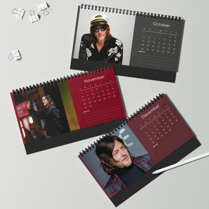Norman Reedus 2026 Desk Calendar |  Premium Spiral Bound Celebrity Photo Calendar | High-Quality Fan Gift & Desk Décor