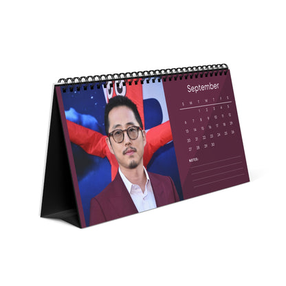 Steven Yeun 2026 Desk Calendar | Premium Spiral Bound Celebrity Photo Calendar | High-Quality Fan Gift & Desk Décor