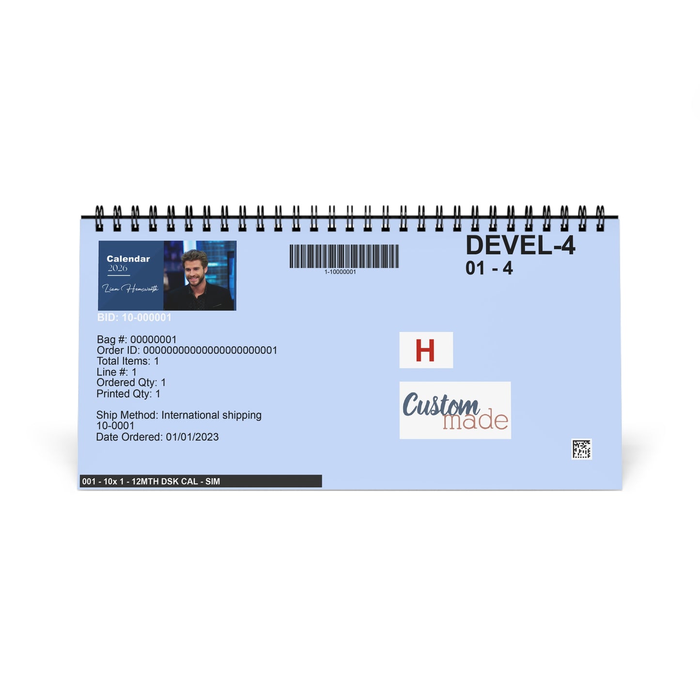 Liam Hemsworth 2026 Desk Calendar | Premium Spiral Bound Celebrity Photo Calendar | High-Quality Fan Gift & Desk Décor