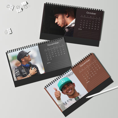 Lewis Hamilton 2026 Desk Calendar | F1 Racing Star Spiral Bound Photo Calendar | Fan Collectible Gift | Stylish Desk & Office Décor
