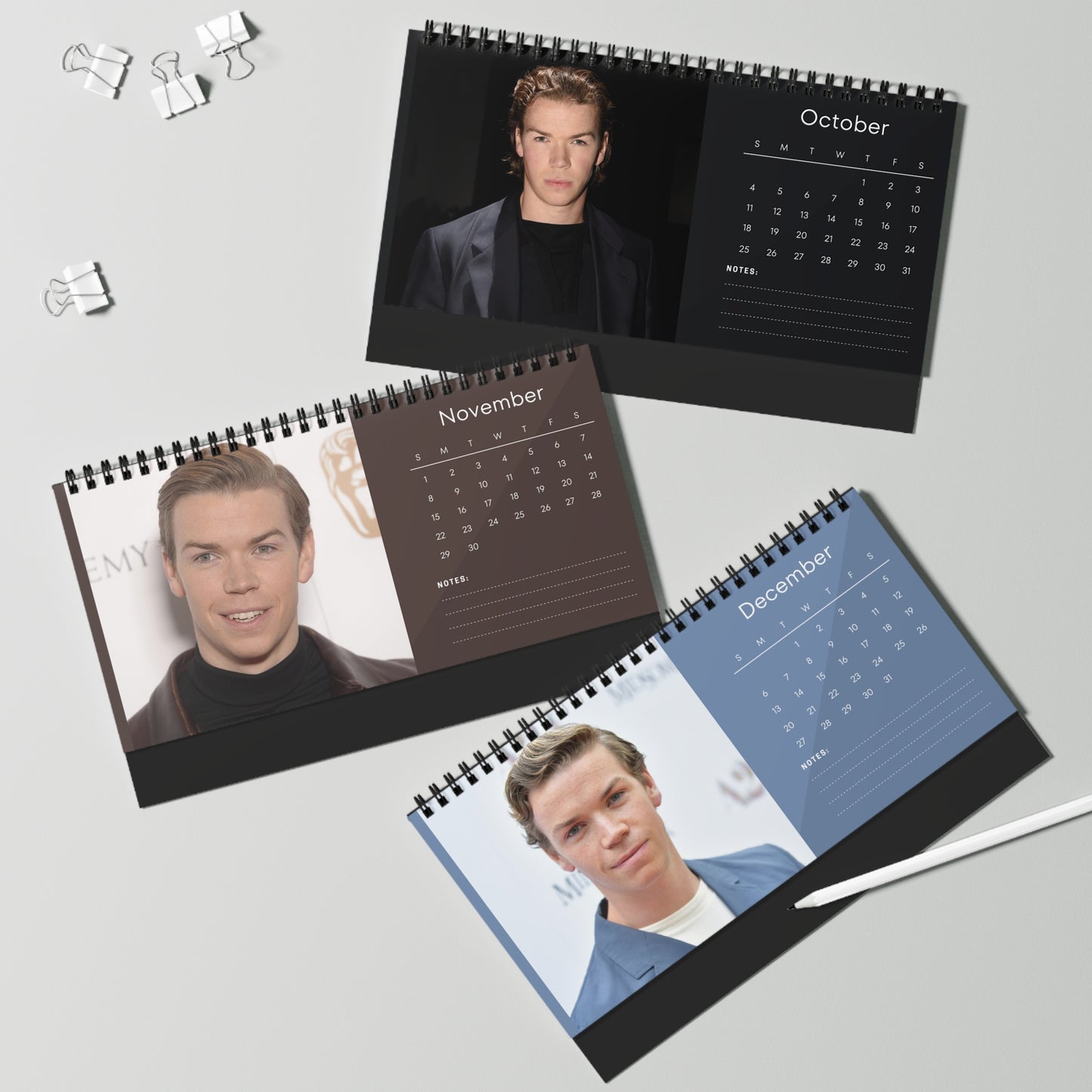 Will Poulter 2026 Desk Calendar | Premium Spiral Bound Celebrity Photo Calendar | Collectible Fan Gift | Stylish Desk & Office Décor