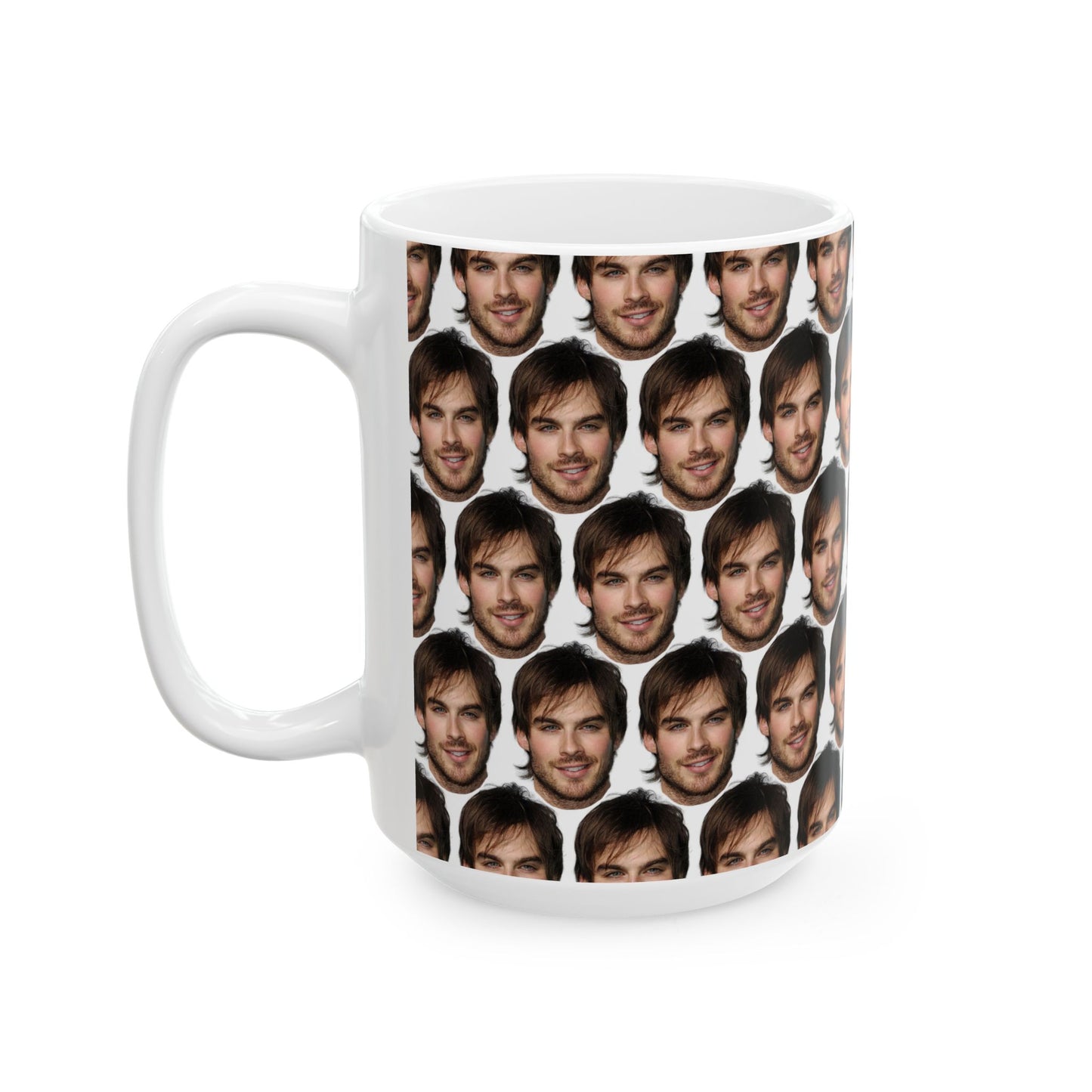 Ian Somerhalder Face Pattern Ceramic Mug | Unique Gift for Ian Somerhalder Fans
