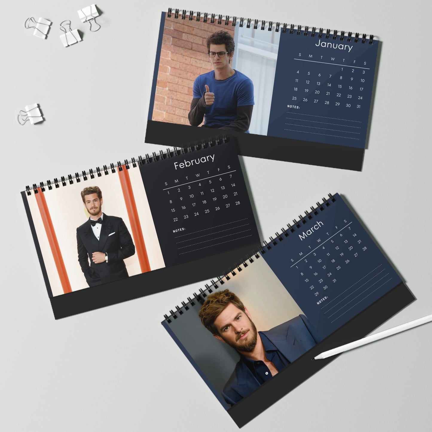 Andrew Garfield 2026 Desk Calendar |  Celebrity Gift | Office Decor
