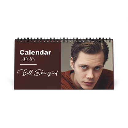 Bill Skarsgård 2026 Desk Calendar | Premium Celebrity Photo Calendar | Elegant Spiral-Bound Collectible Gift for Fans & Desk Décor